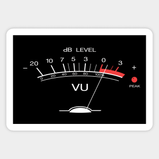 Volume VU Meter Vintage Audio Engineer Recording Studio Gear Head Musician Guitar Shirt Classic White Print Sticker